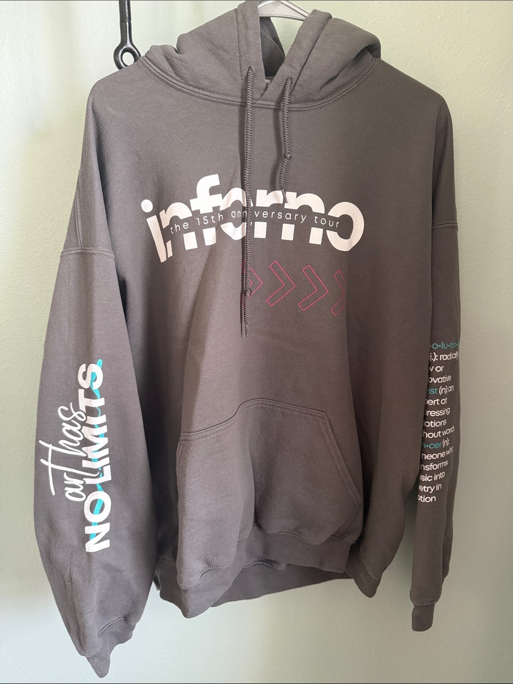 Gildan Brown 'inferno' Graphic Pullover Hoodie with Pink & White Accents